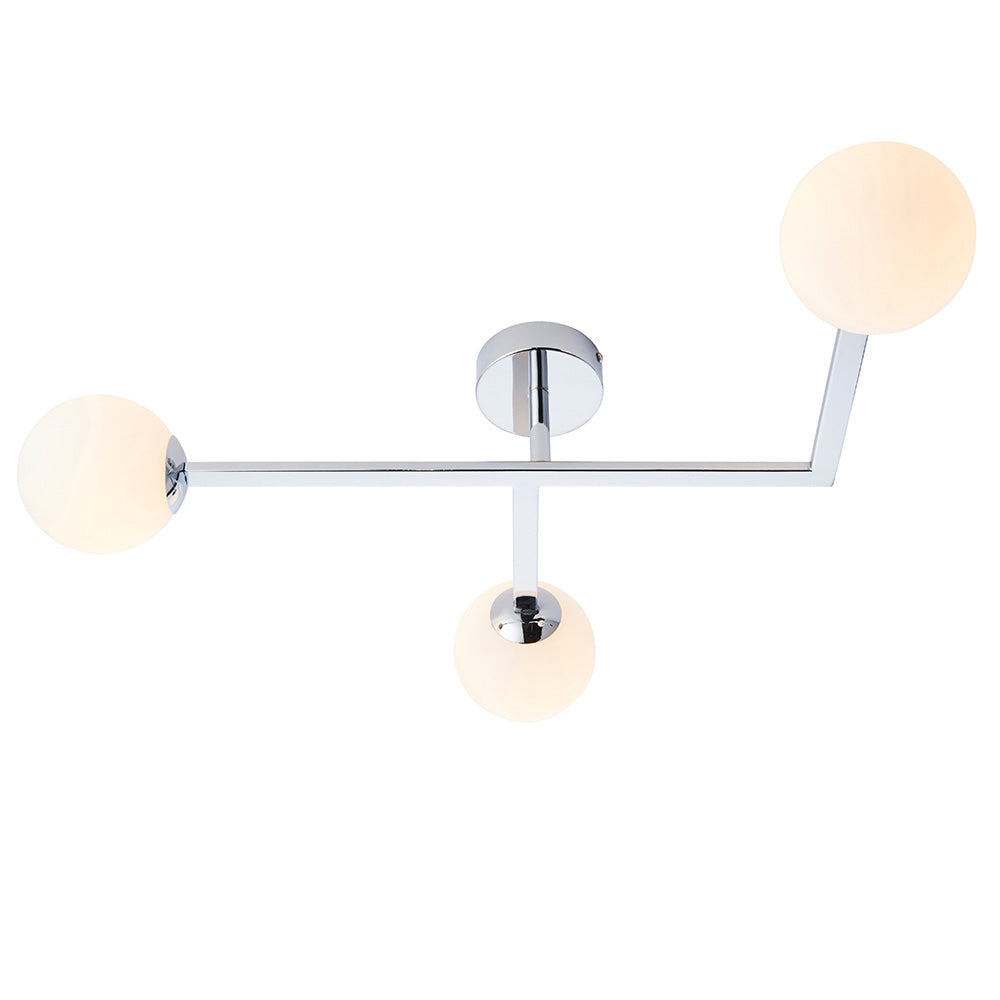 Spa 3lt semi flush Chrome plate & matt opal glass