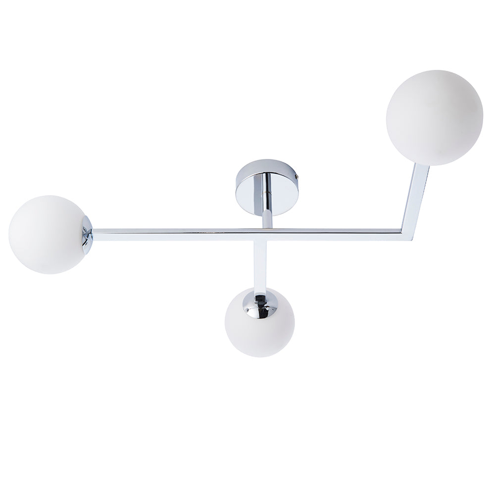 Spa 3lt semi flush Chrome plate & matt opal glass