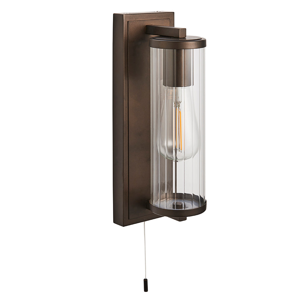 Taylor Wall Dark bronze paint & clear ribbed glass