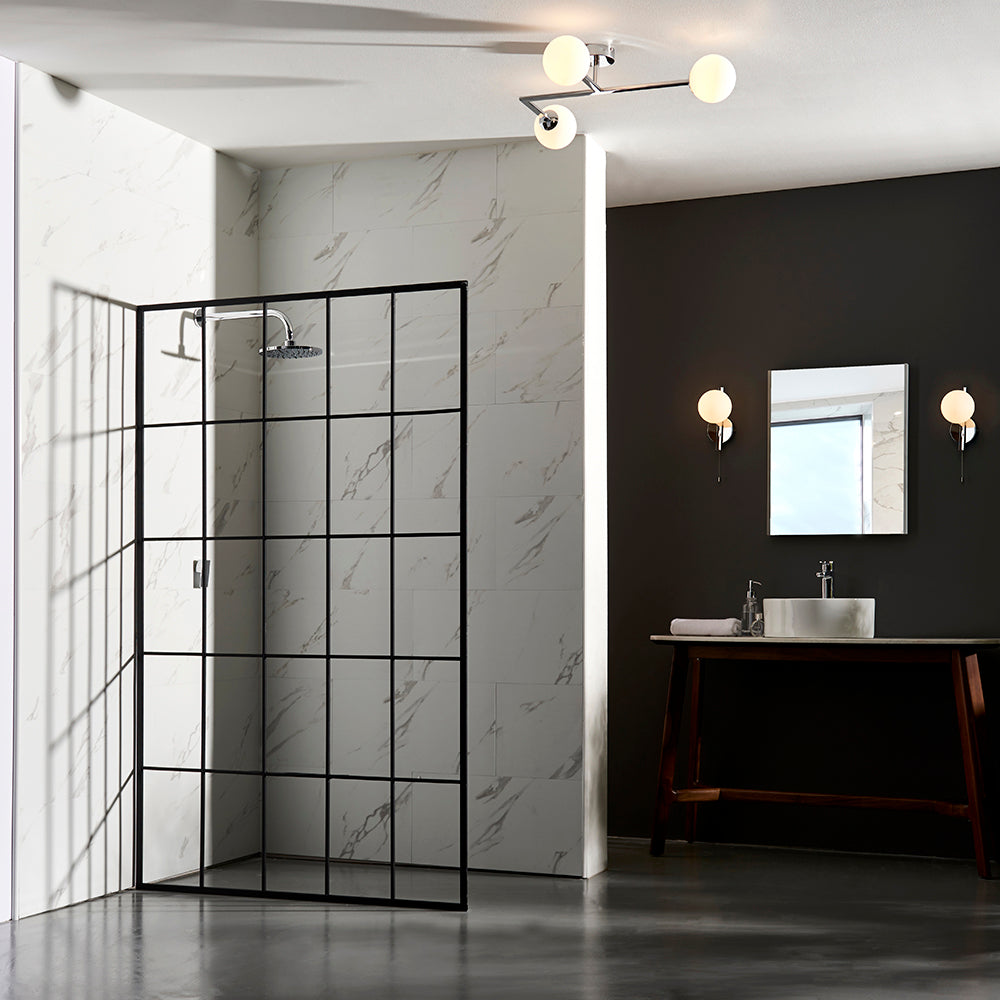 Spa Wall Chrome plate & matt opal glass