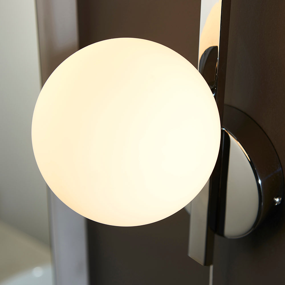 Spa Wall Chrome plate & matt opal glass
