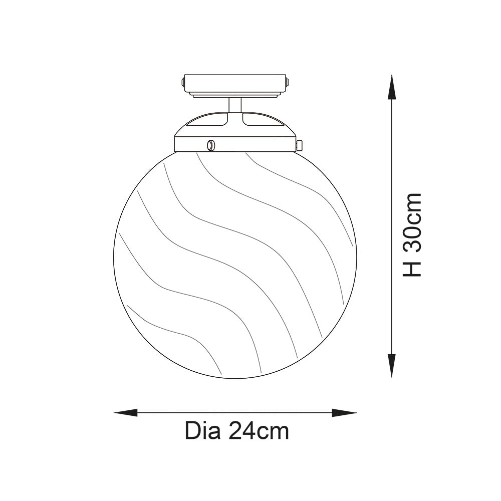 Milston Flush Ceiling Light Chrome Plated