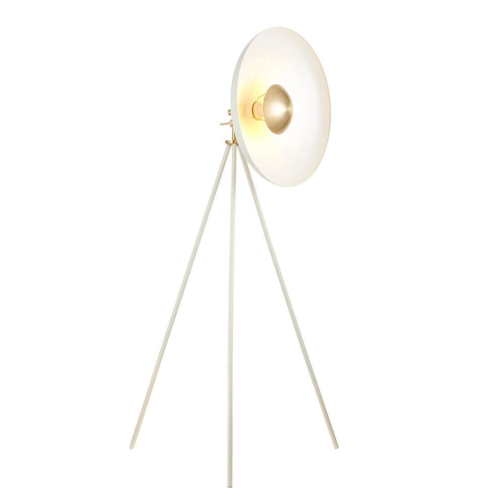 Glo Floor Warm white & brushed brass plate