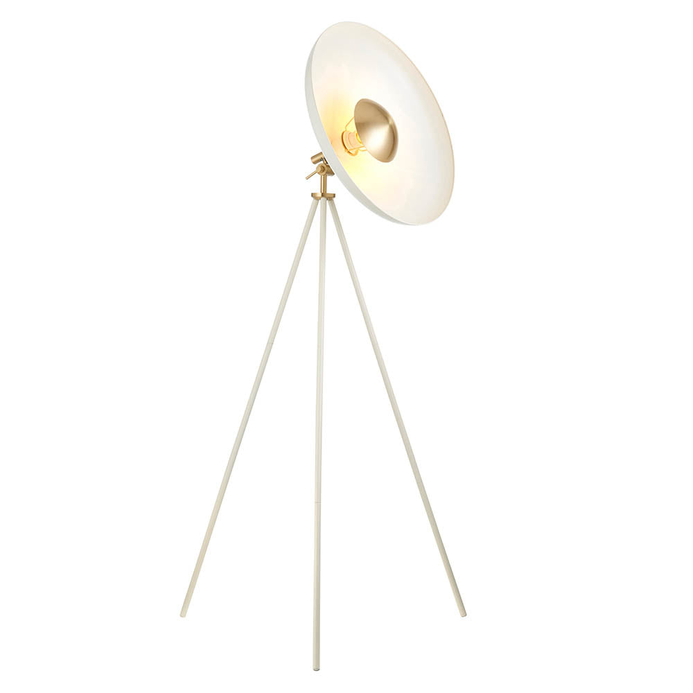 Glo Floor Warm white & brushed brass plate