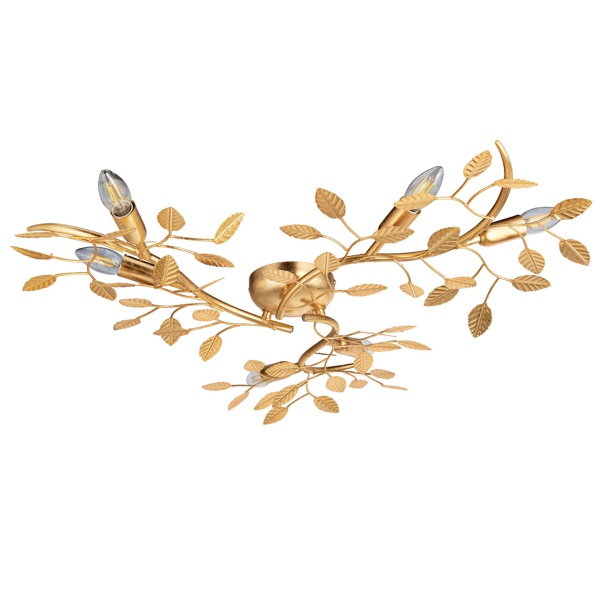 Nossob 6Lt Flush Ceiling Light Gold Leaf - Comet Lighting