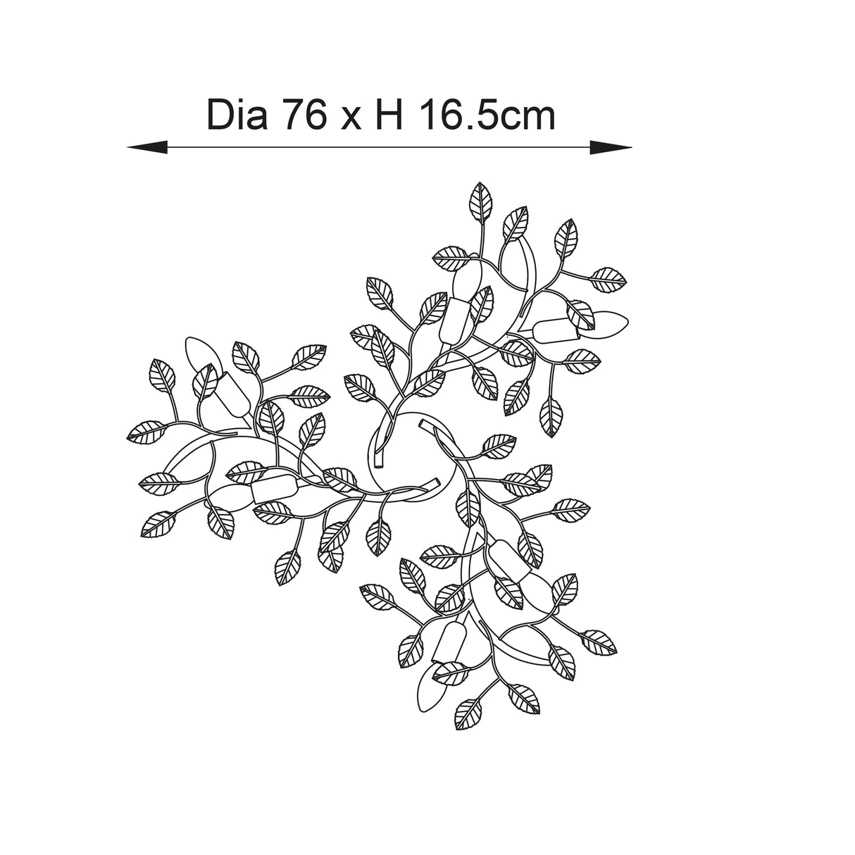 Nossob 6Lt Flush Ceiling Light Gold Leaf - Comet Lighting