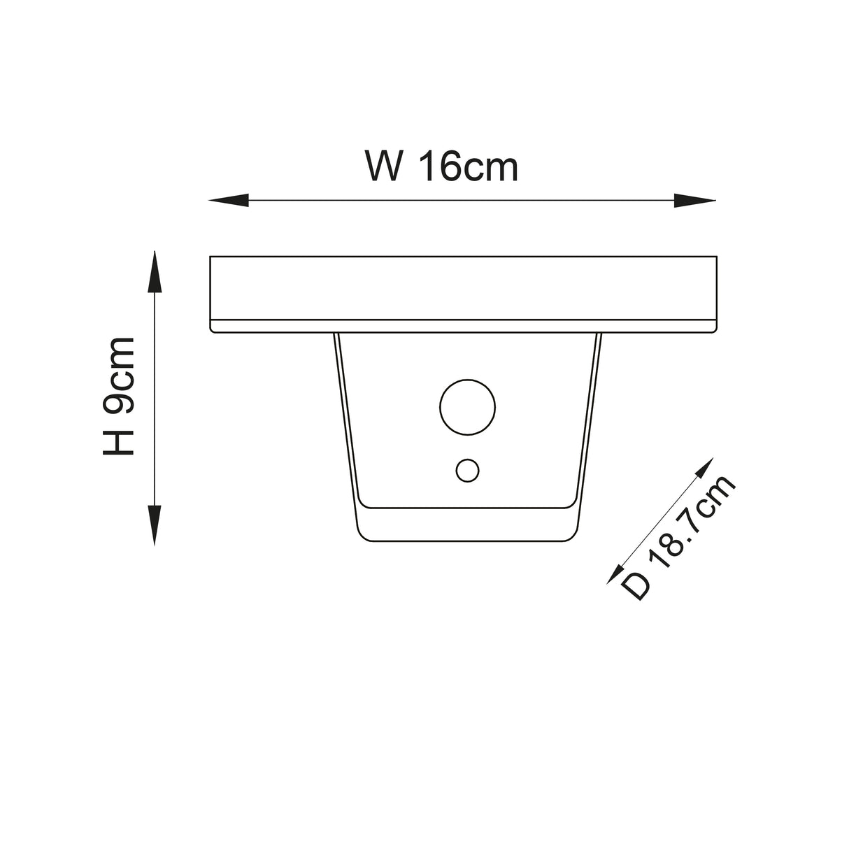 Ebro Solar Wall Light Black w/ PIR - Comet Lighting