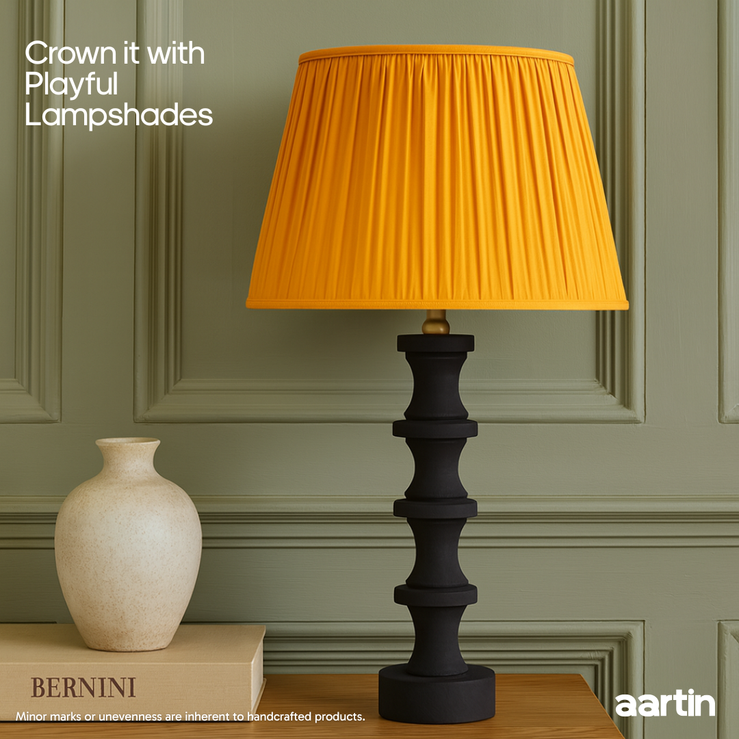 AARTIN NOVA TABLE LAMP IN WOOD WITH MATTE BLACK FINISH (BASE ONLY)