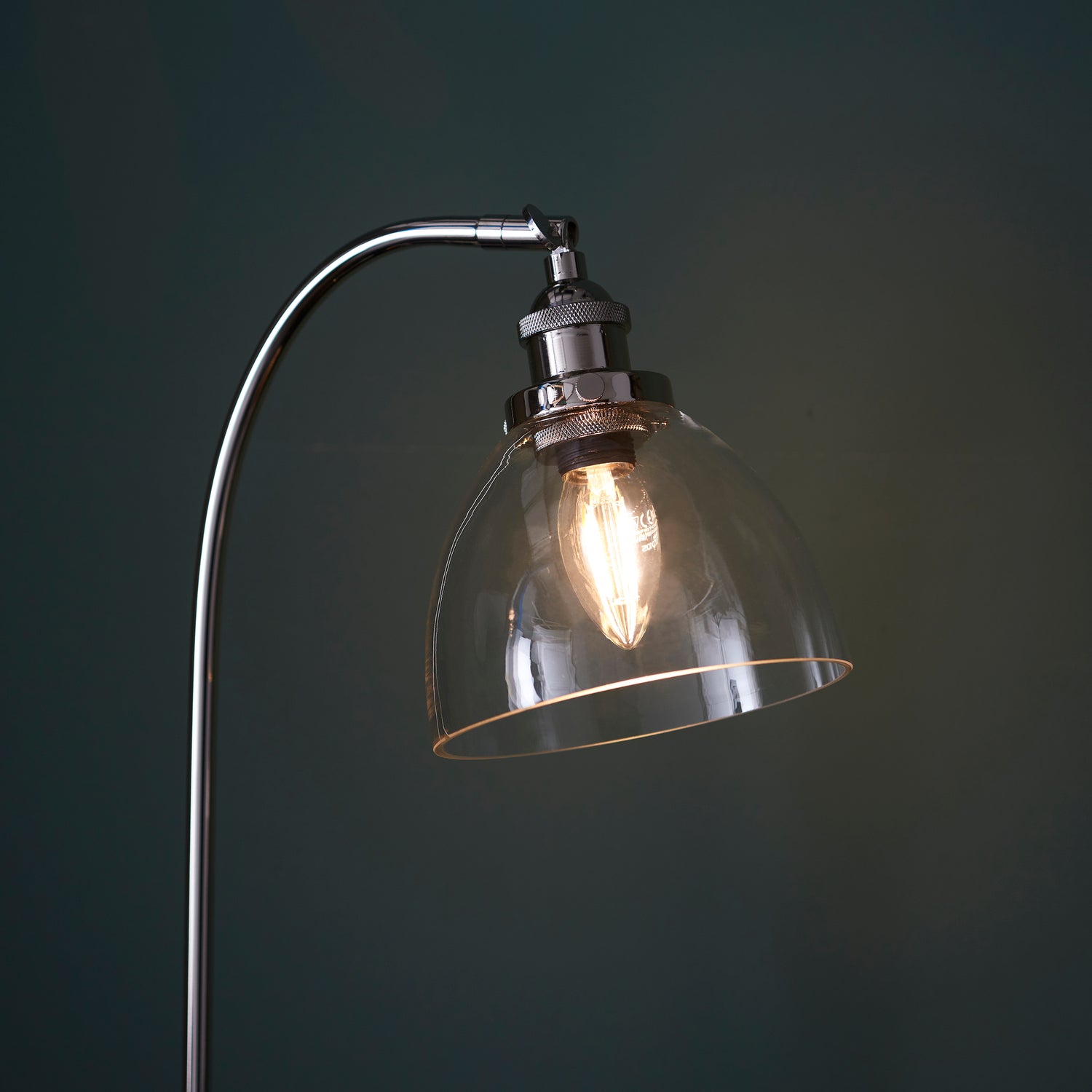Mourne Table Lamp Bright Nickel - Comet Lighting