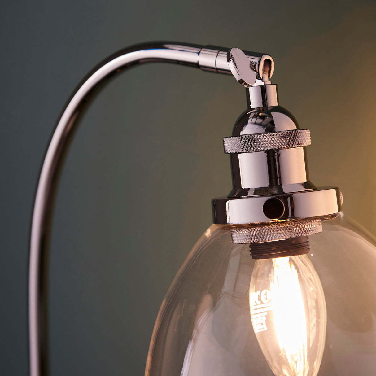 Mourne Table Lamp Bright Nickel - Comet Lighting