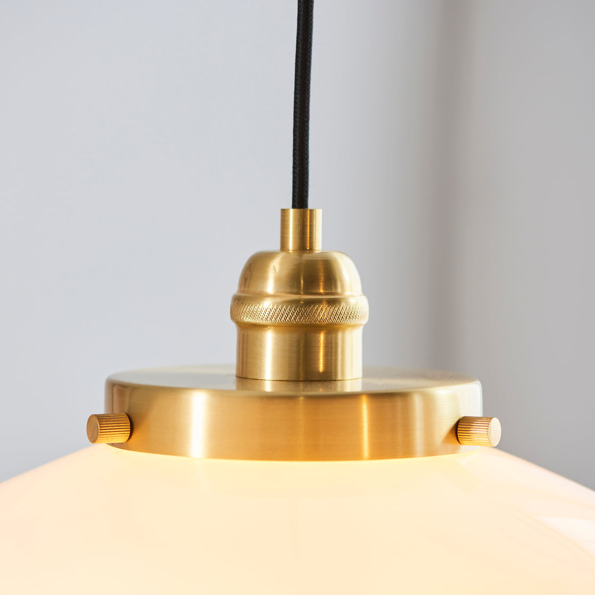 Ohio Pendant Ceiling Light Brass Plated w/ Opal Glass - Comet Lighting