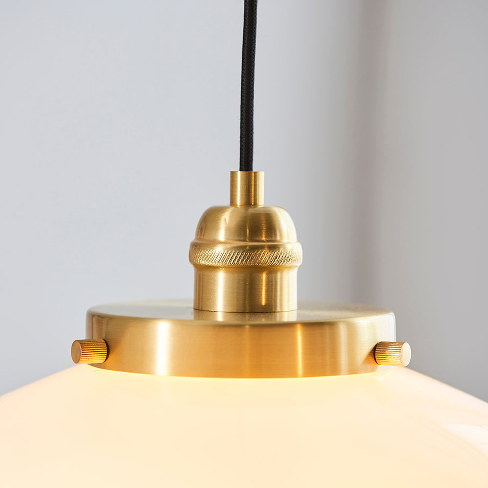 Camberley Pendant Brass plate & opal glass