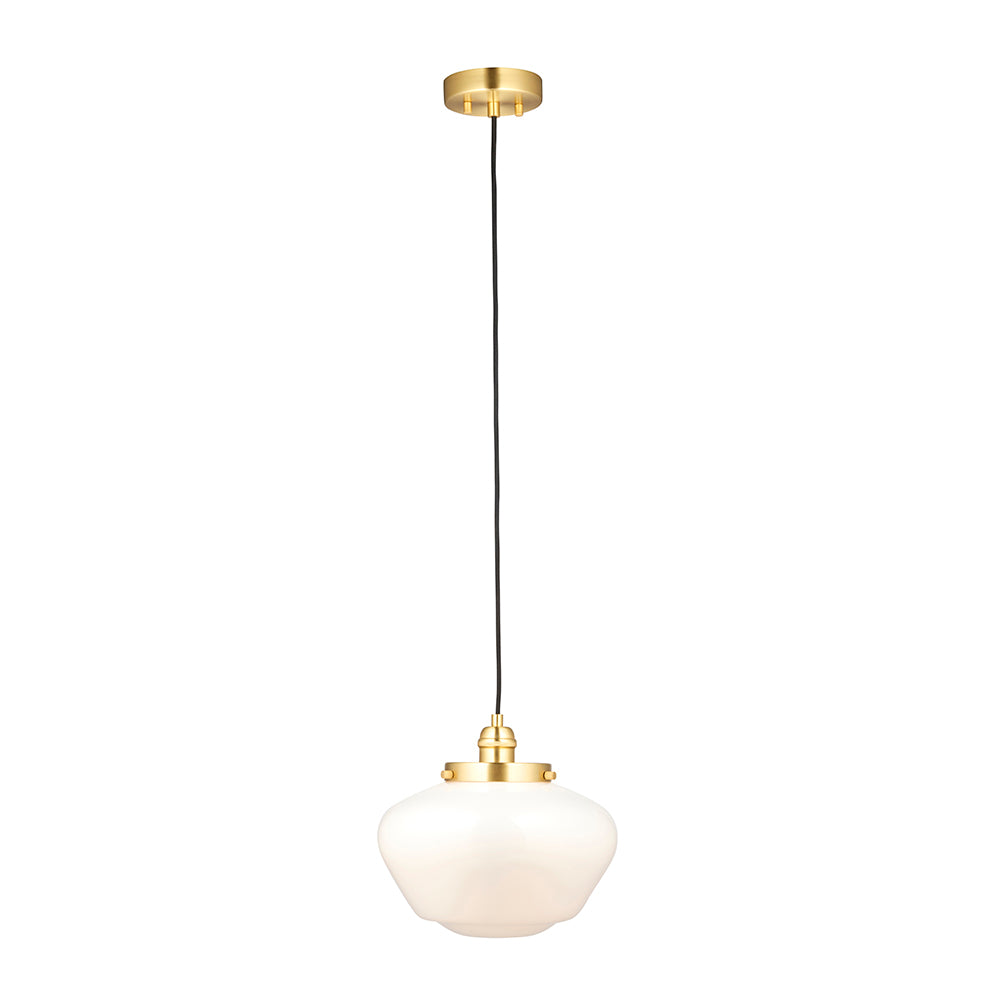 Camberley Pendant Brass plate & opal glass