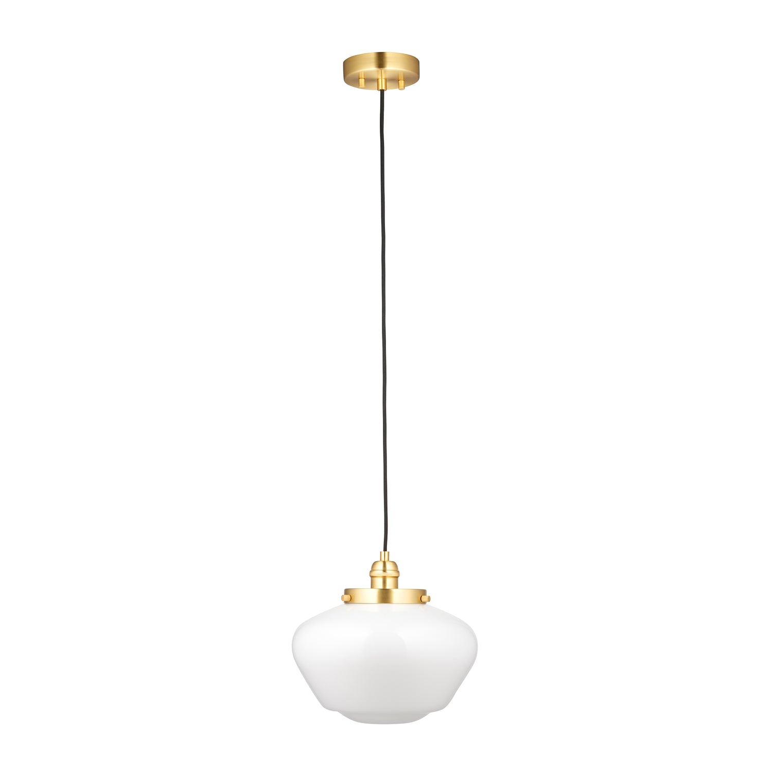 Ohio Pendant Ceiling Light Brass Plated w/ Opal Glass - Comet Lighting