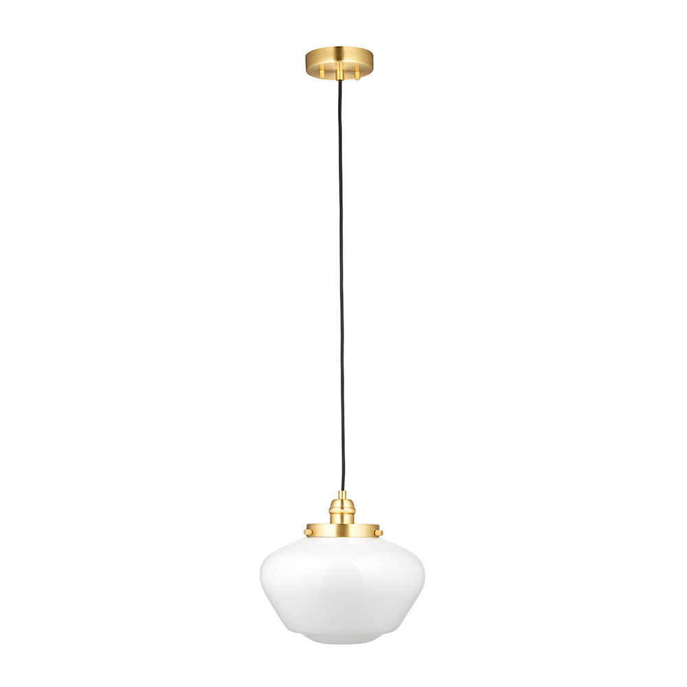 Camberley Pendant Brass plate & opal glass