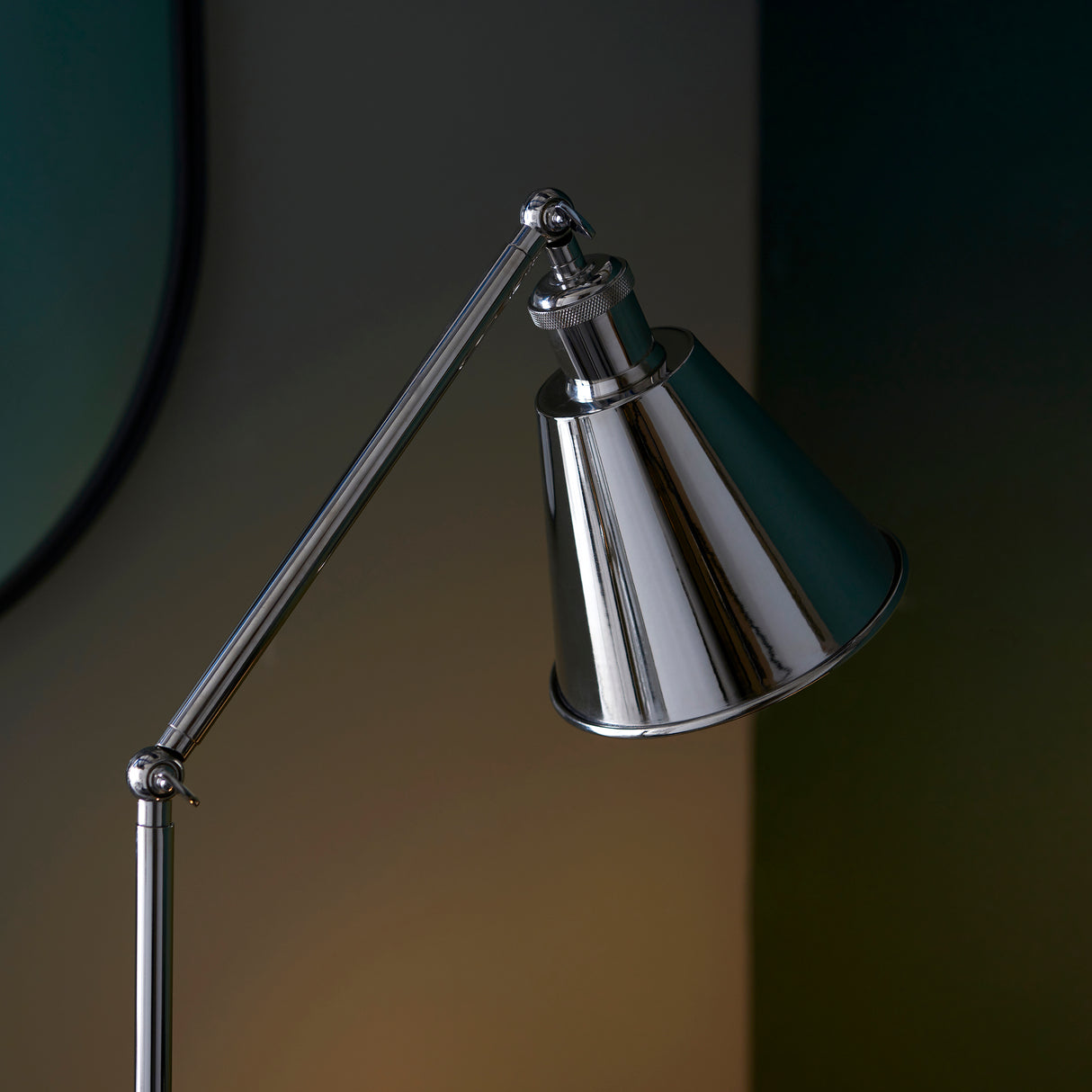 Glomma Floor Lamp Bright Nickel - Comet Lighting