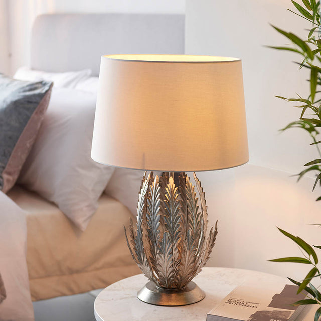 Delphine Table Lamp Silver Leaf - Comet Lighting