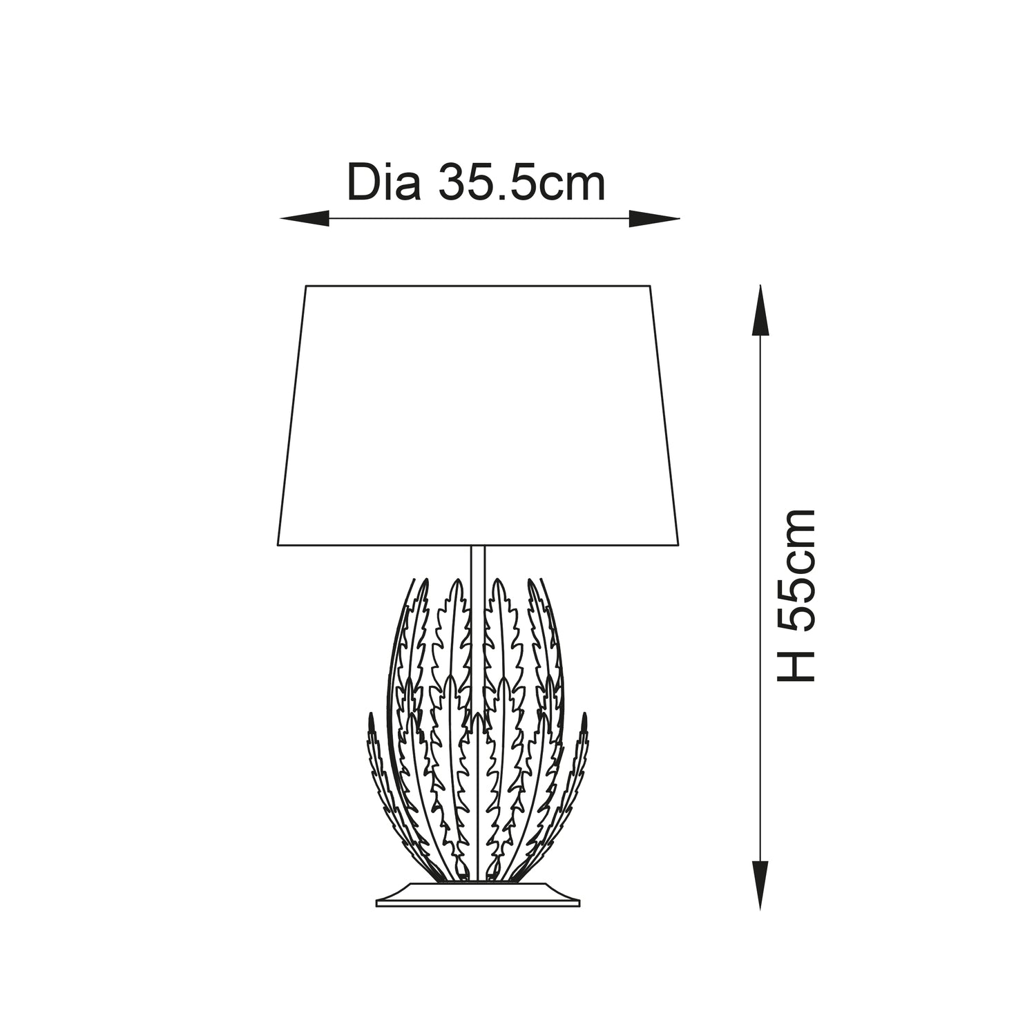 Delphine Table Lamp Silver Leaf - Comet Lighting