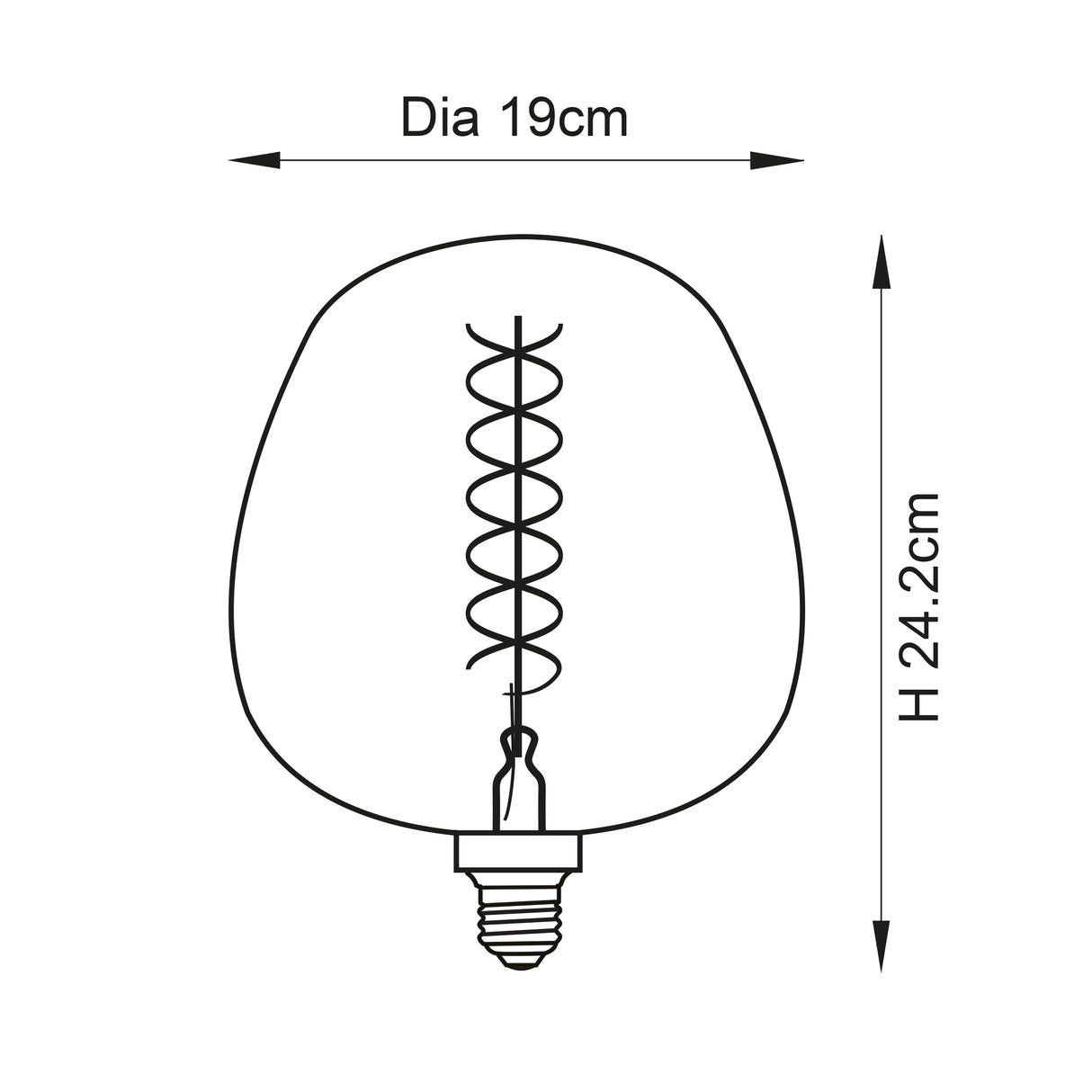 Endon E27 LED Filament Helix XL Smoked 4w 1800k 50lm - Comet Lighting