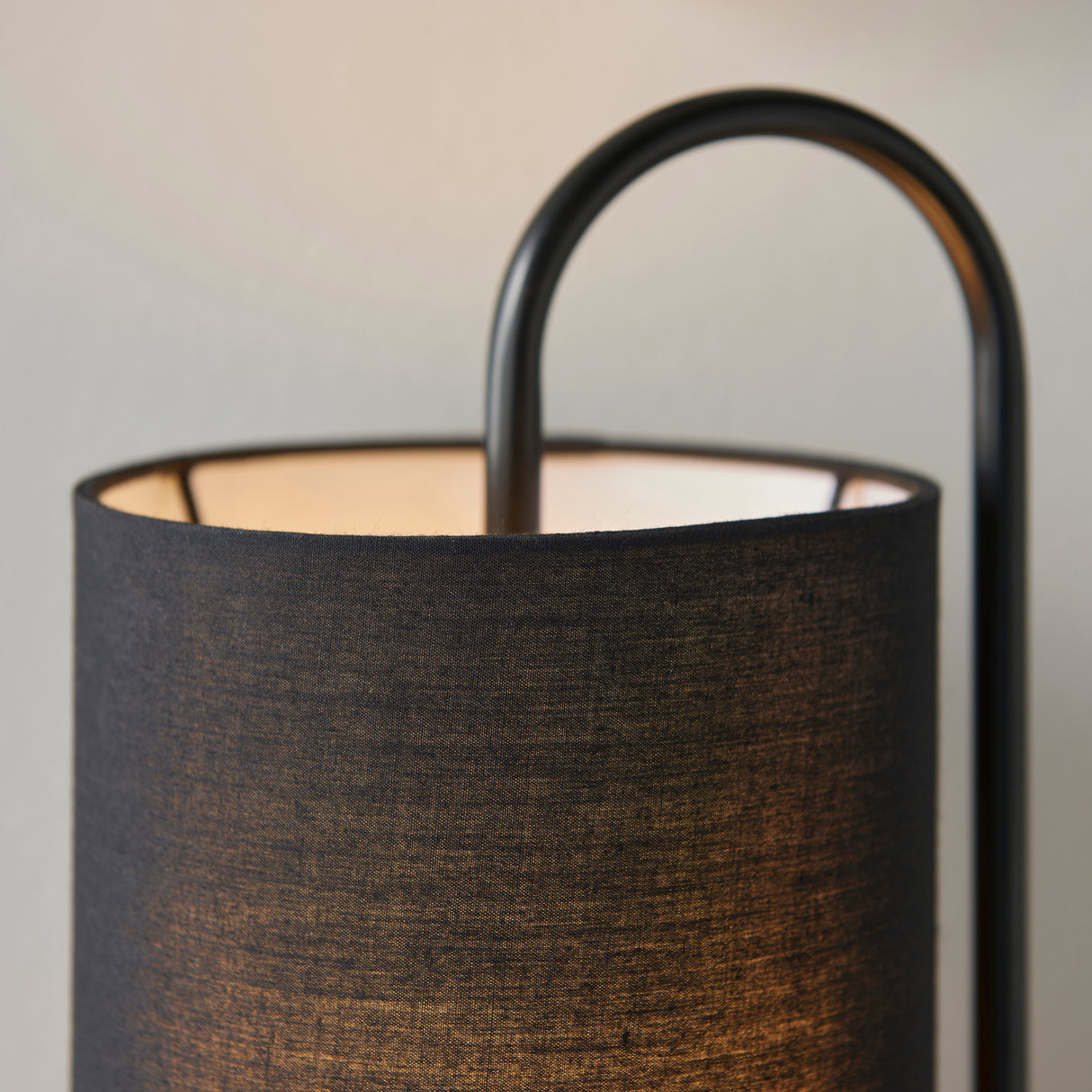 Sura Table Lamp Matt Black w/ Black Shade - Comet Lighting