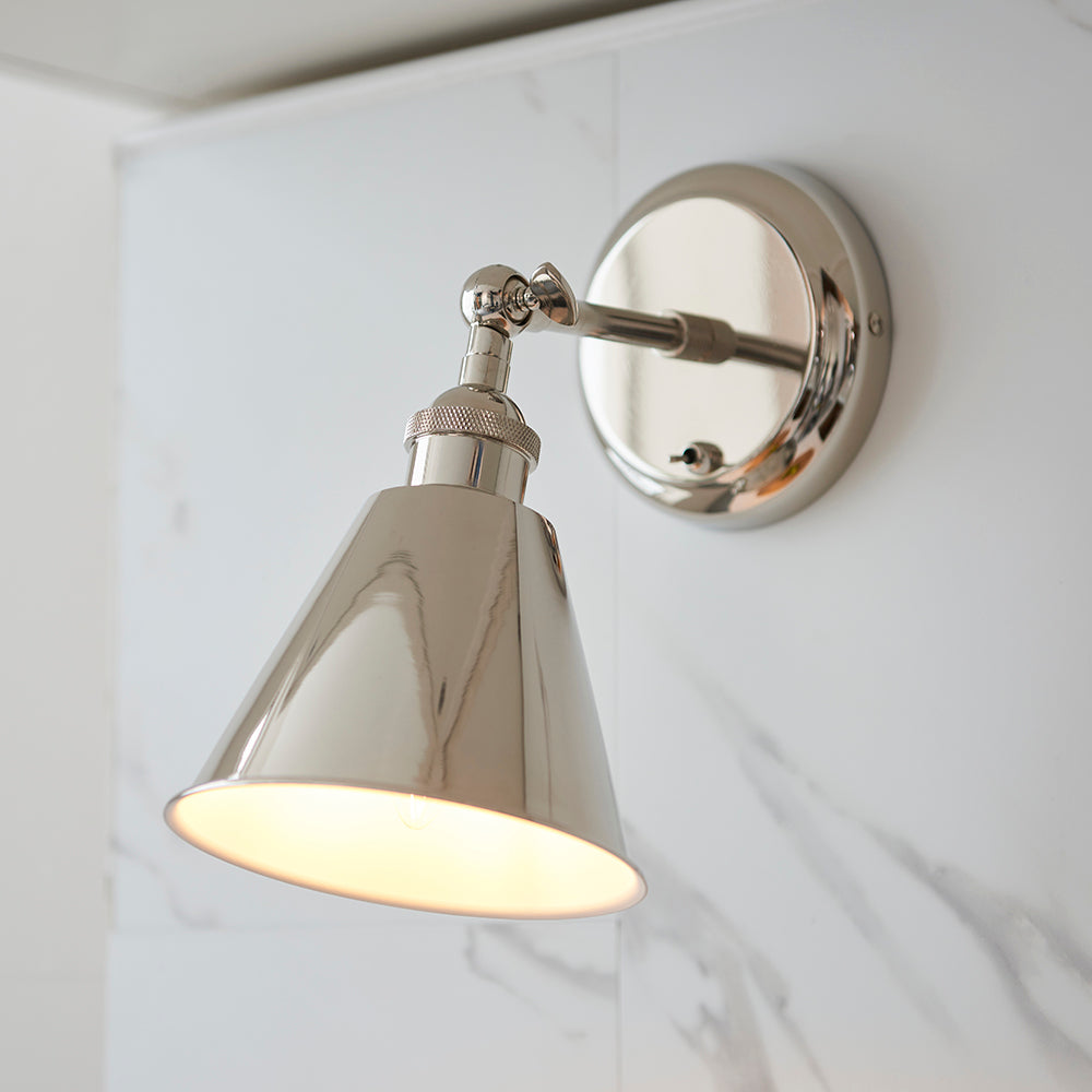 Glomma Wall Light Bright Nickel