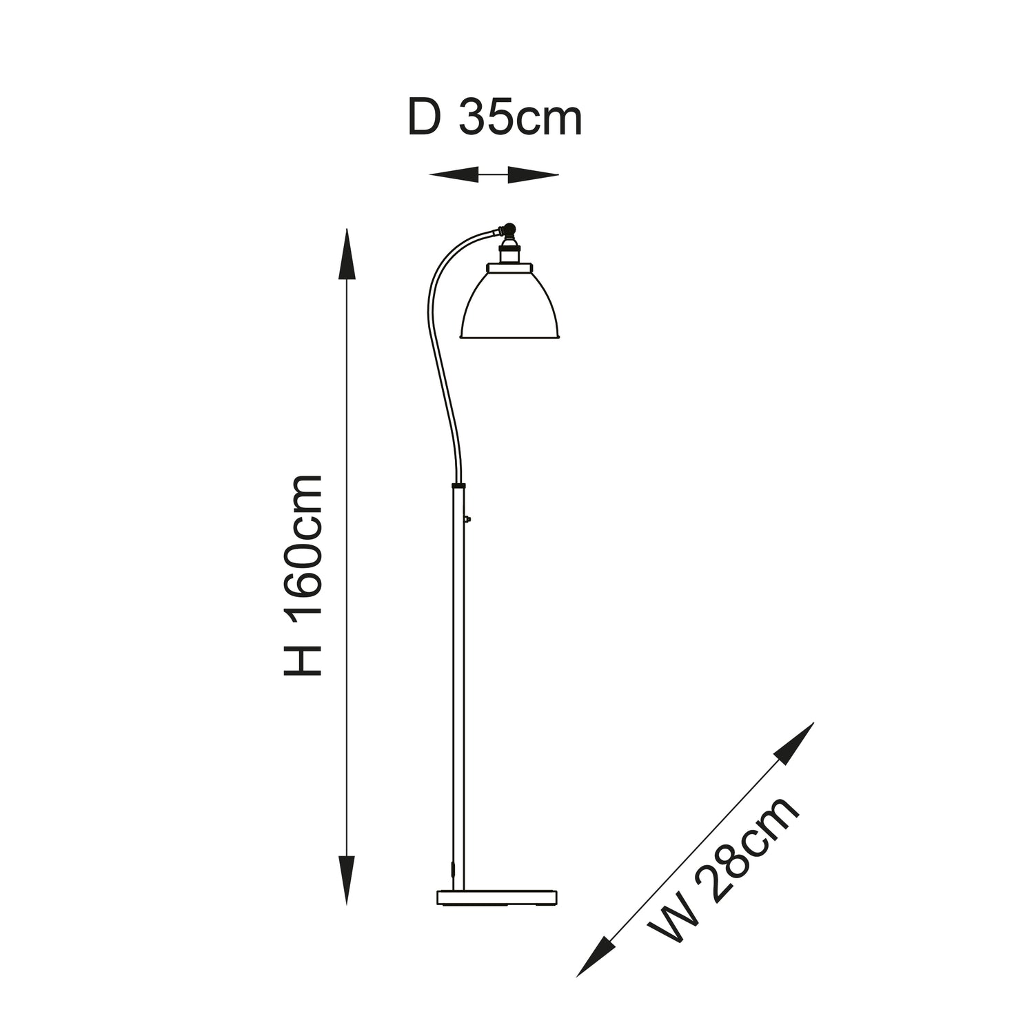 Franklin Antique Brass Task Floor Lamp - Comet Lighting