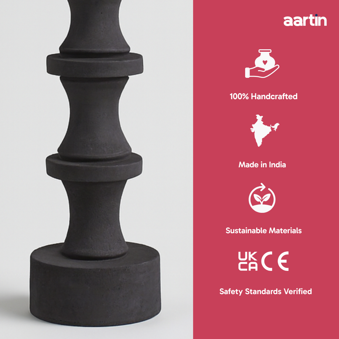 AARTIN NOVA TABLE LAMP IN WOOD WITH MATTE BLACK FINISH (BASE ONLY)