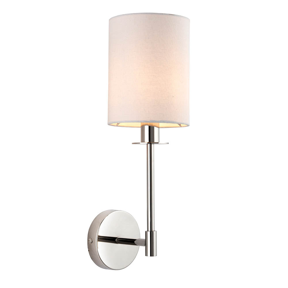 Sancerre Wall Bright nickel plate & vintage white fabric