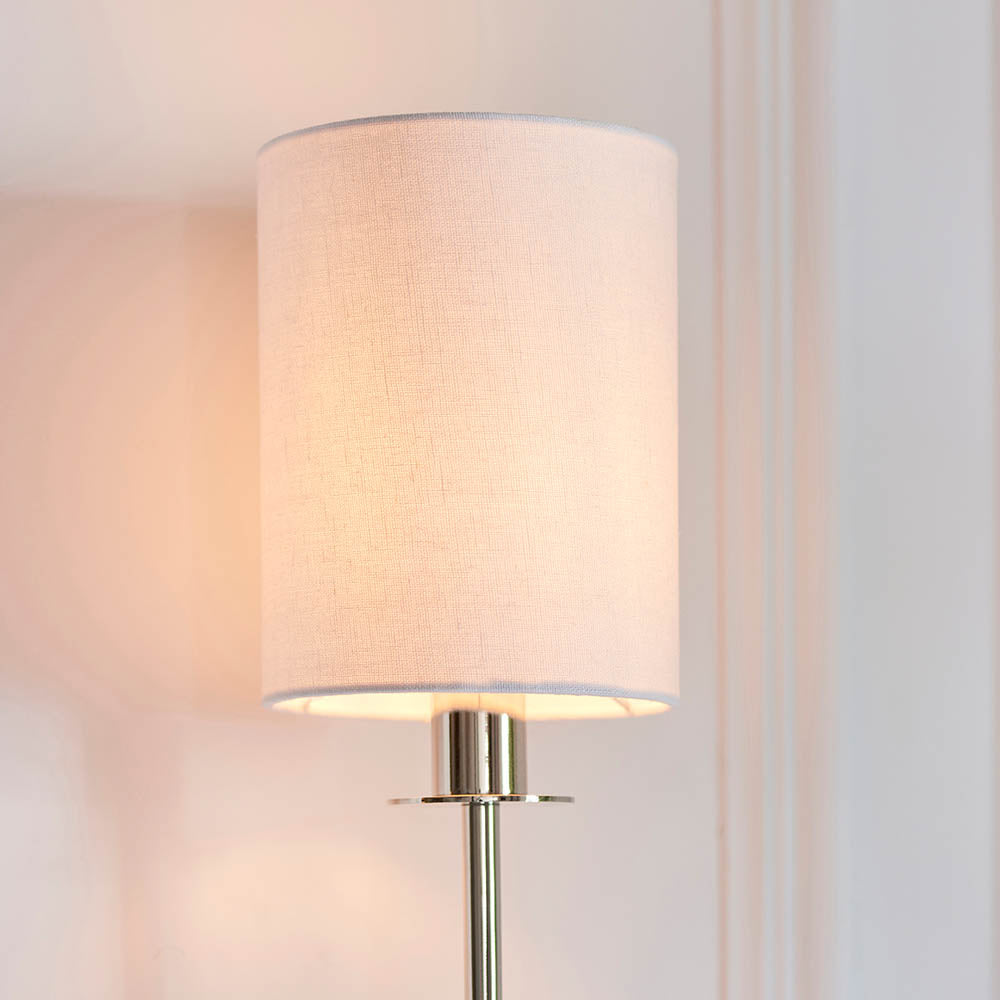 Sancerre Wall Bright nickel plate & vintage white fabric