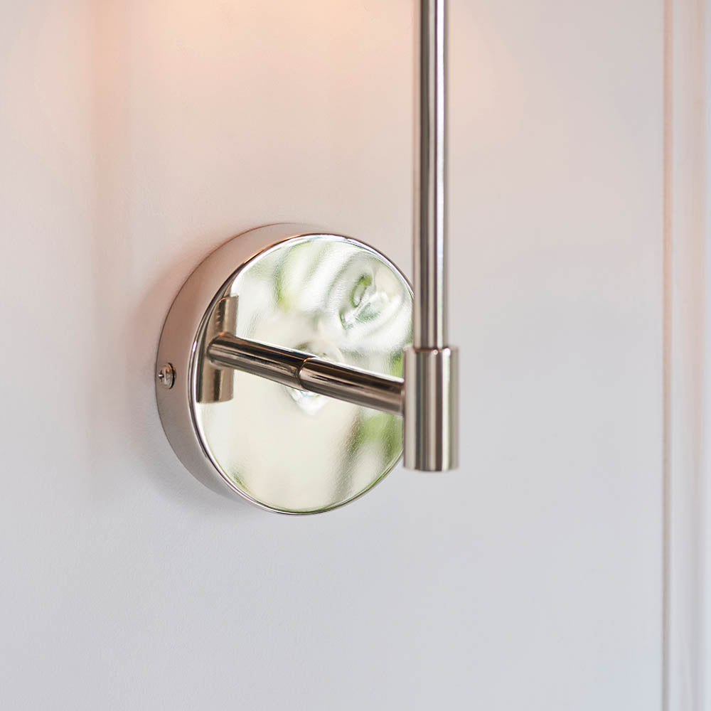 Sancerre Wall Bright nickel plate & vintage white fabric