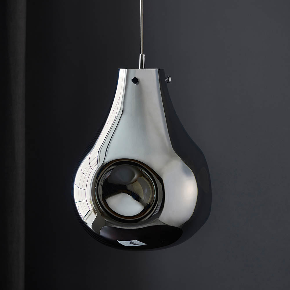 Huai Large Pendant Ceiling Light Chrome