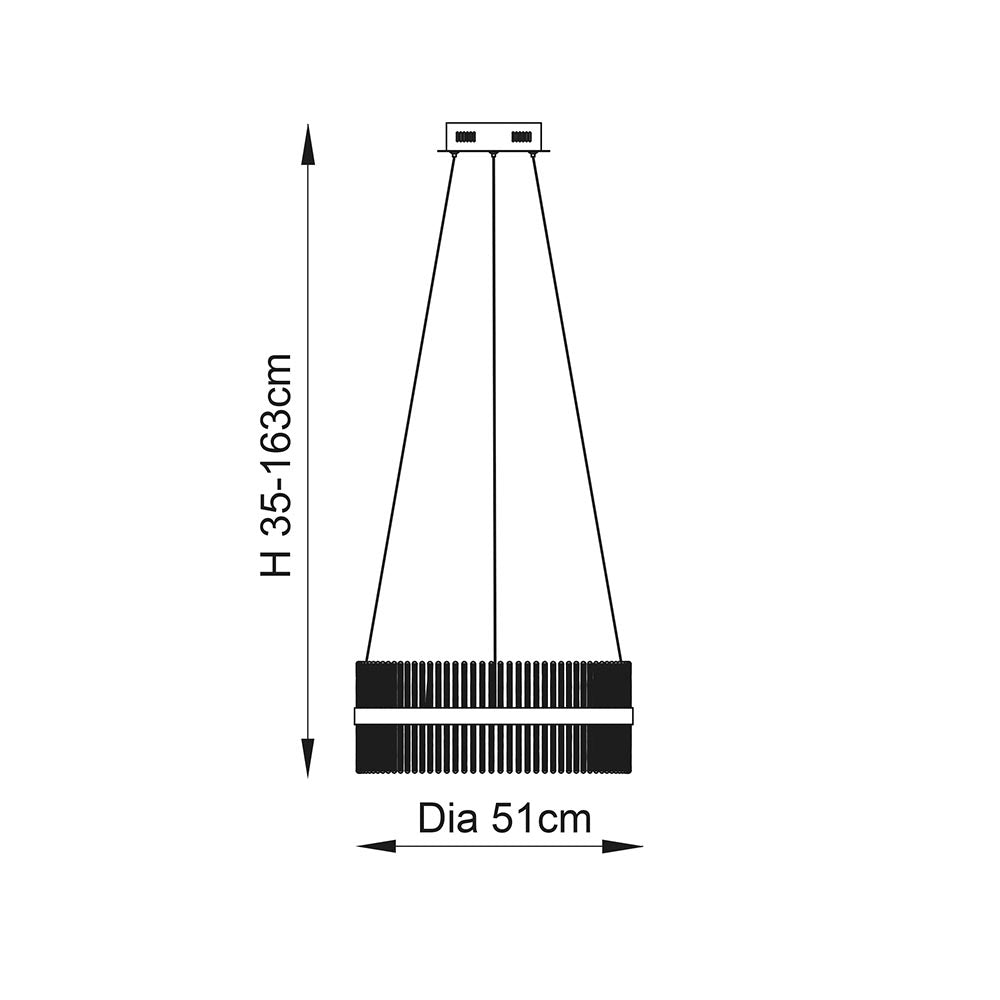 Ribble Medium Pendant Ceiling Light Gold - Comet Lighting