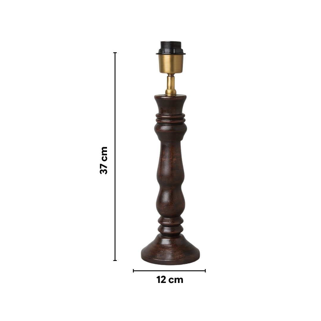 AARTIN Orla Wood Table Lamp - Dark Wood Finish ( Base Only )