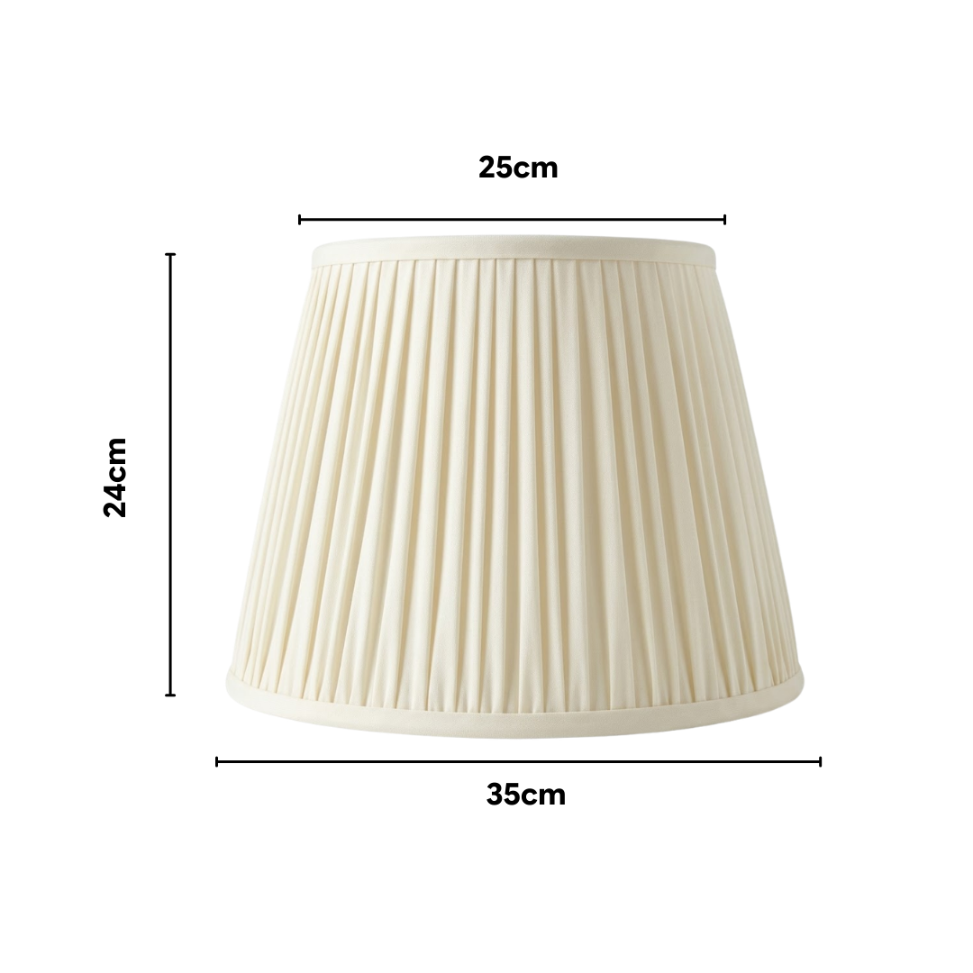 AARTIN Rosie Ceramic Table Lamp & Ivory Silk Gathered Lampshade