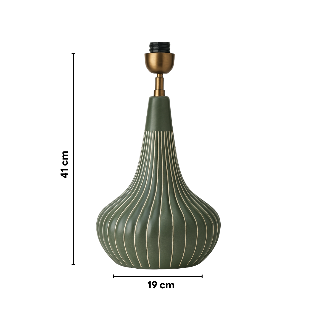 AARTIN Rosie Ceramic Table Lamp & Ivory Silk Gathered Lampshade