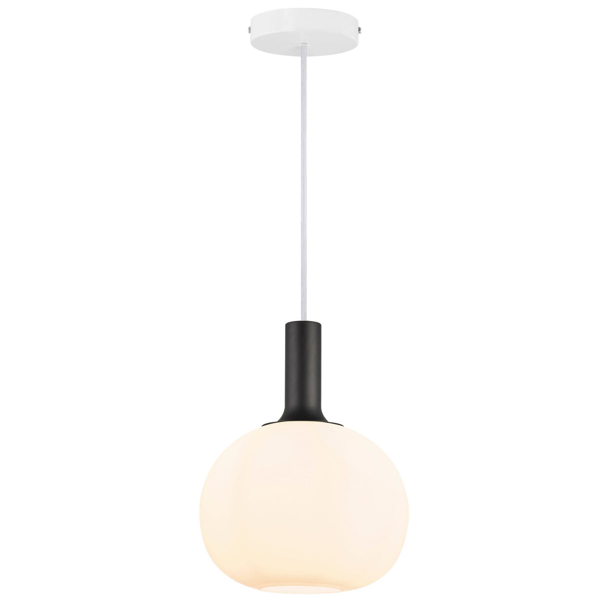 Nordlux Alton 25 Pendant Ceiling Light Opal white/Black-brass - Comet Lighting