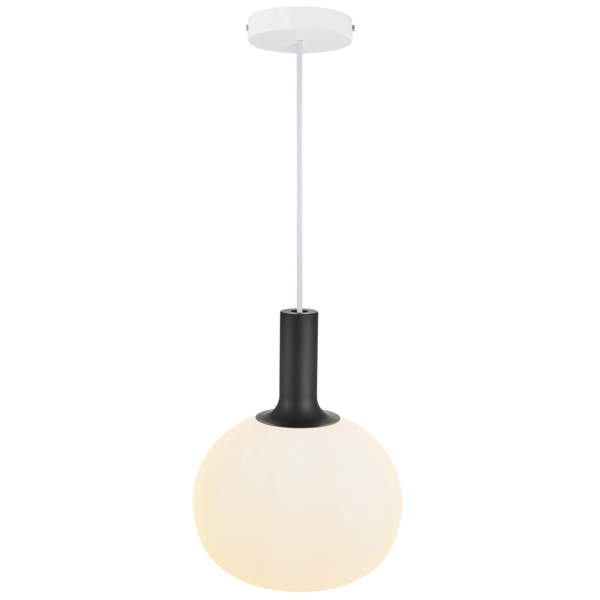 Nordlux Alton 25 Pendant Ceiling Light Opal white/Black-brass - Comet Lighting