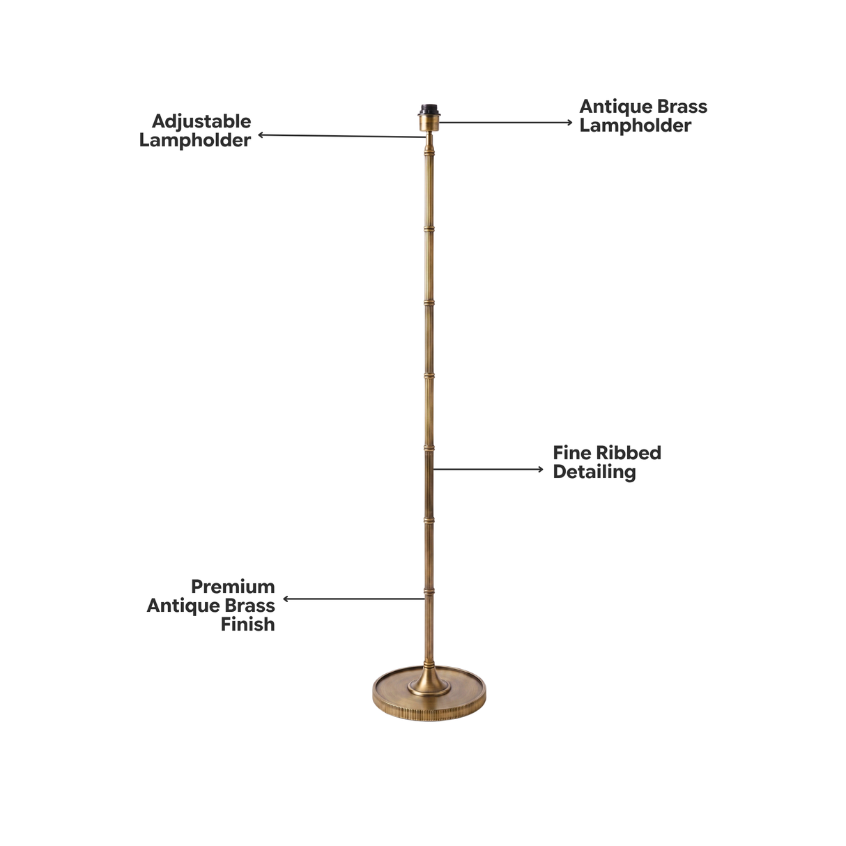 AARTIN Pixie Floor Lamp - Antique Brass (Base Only)