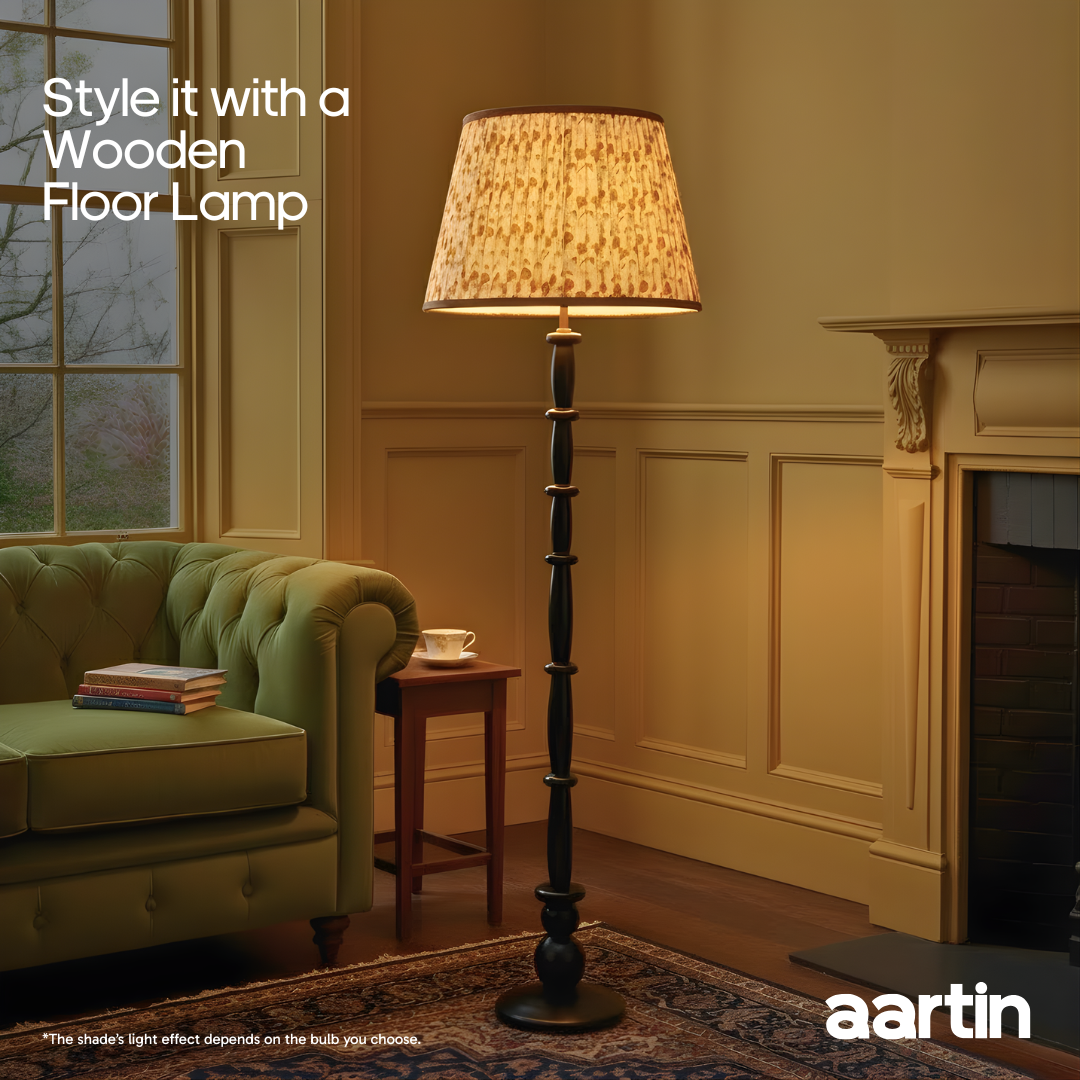 AARTIN 40 CM SUNSHINE PETALS STRAIGHT EMPIRE GATHERED LAMPSHADE IN COTTON