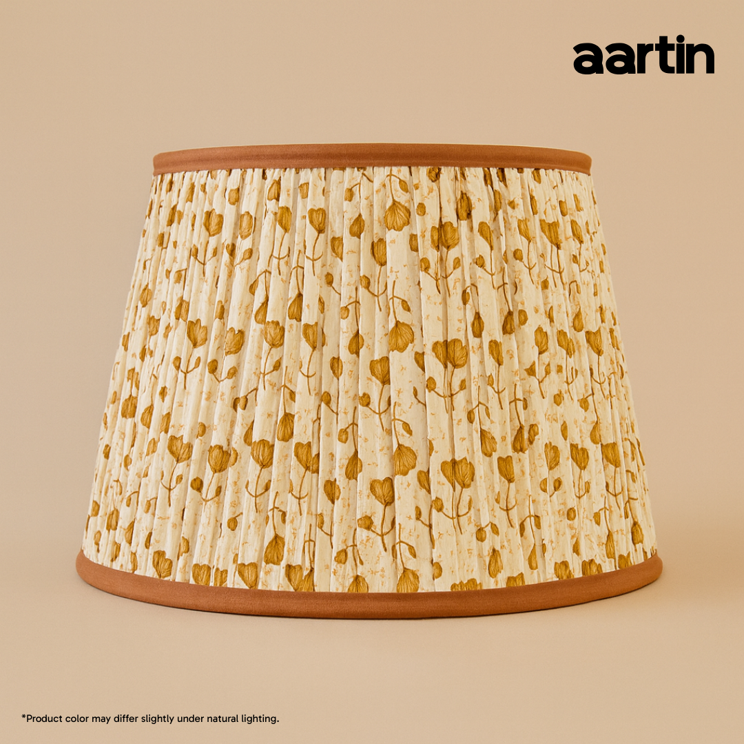 AARTIN 40 CM SUNSHINE PETALS STRAIGHT EMPIRE GATHERED LAMPSHADE IN COTTON