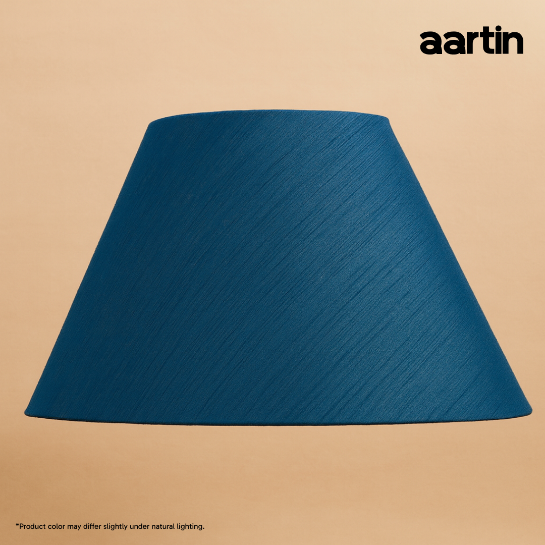 AARTIN EMPIRE ROLLED LAMPSHADE IN BLUE SILK