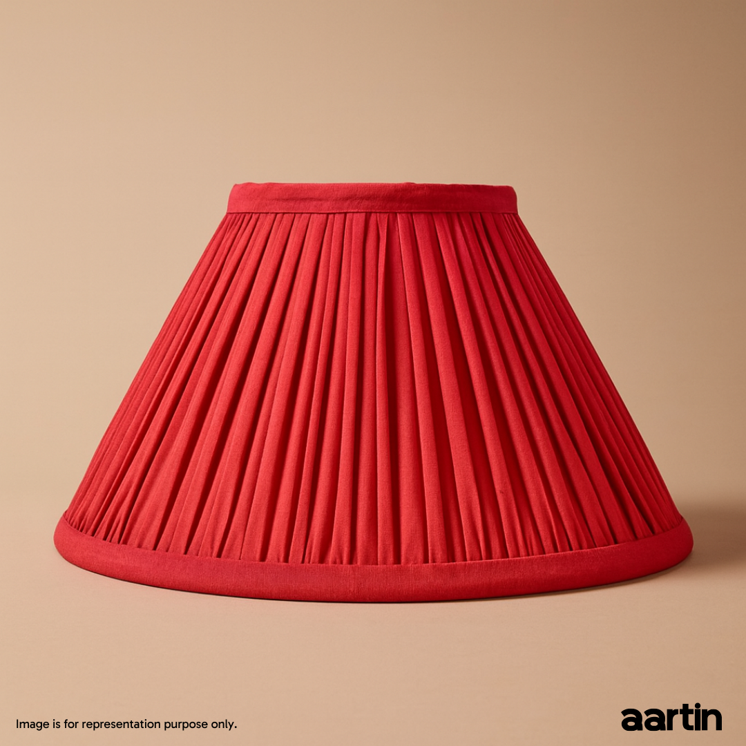 AARTIN EMPIRE GATHERED LAMPSHADE IN RED SILK