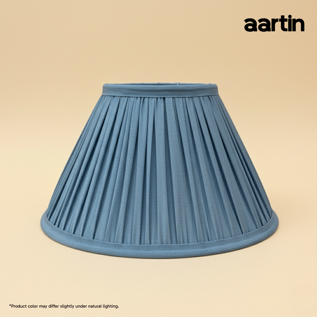 AARTIN EMPIRE GATHERED LAMPSHADE IN BLUE SILK