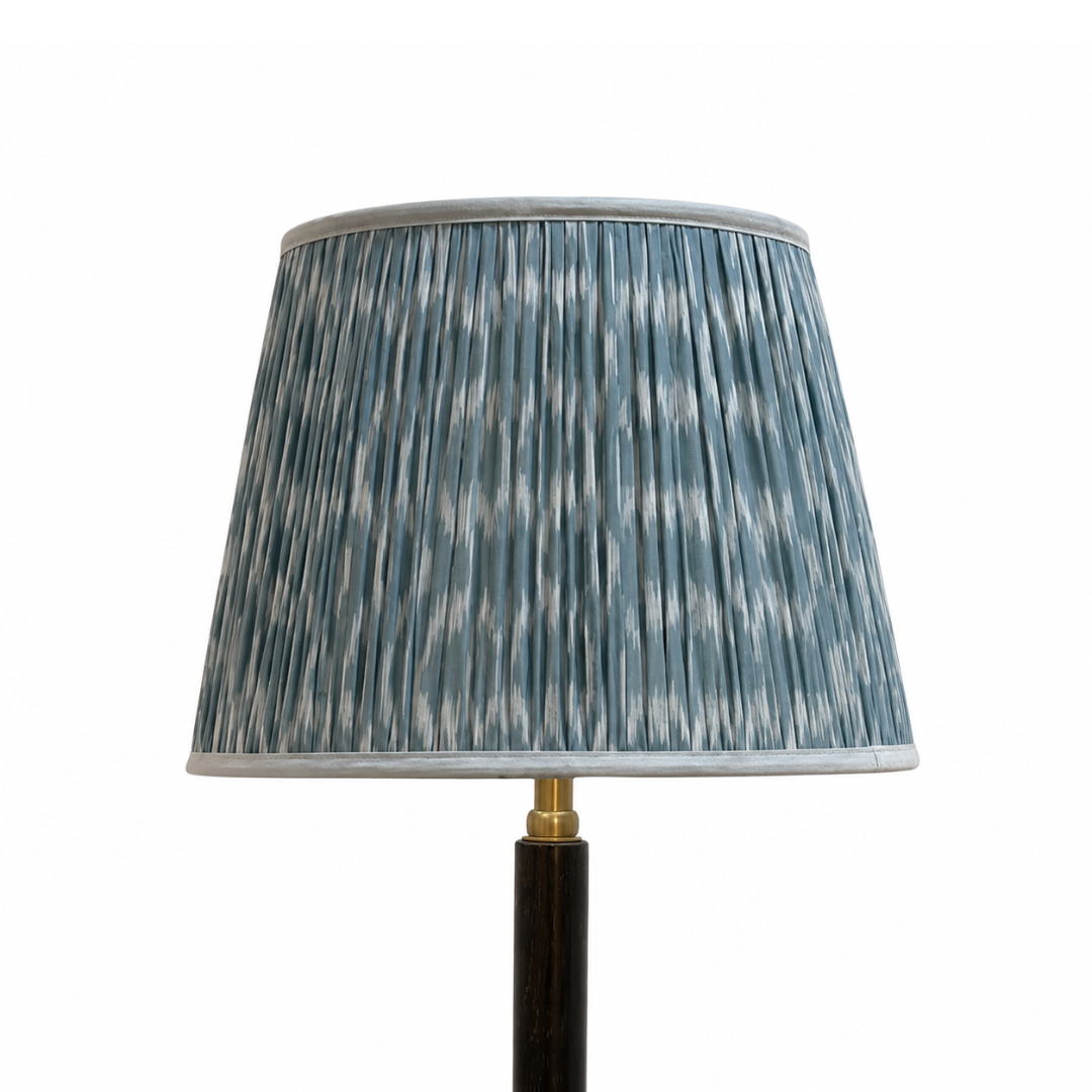 AARTIN 45 CM Bluish Grey Ikat Cotton Lampshade - Straight Empire ( Shade Only )