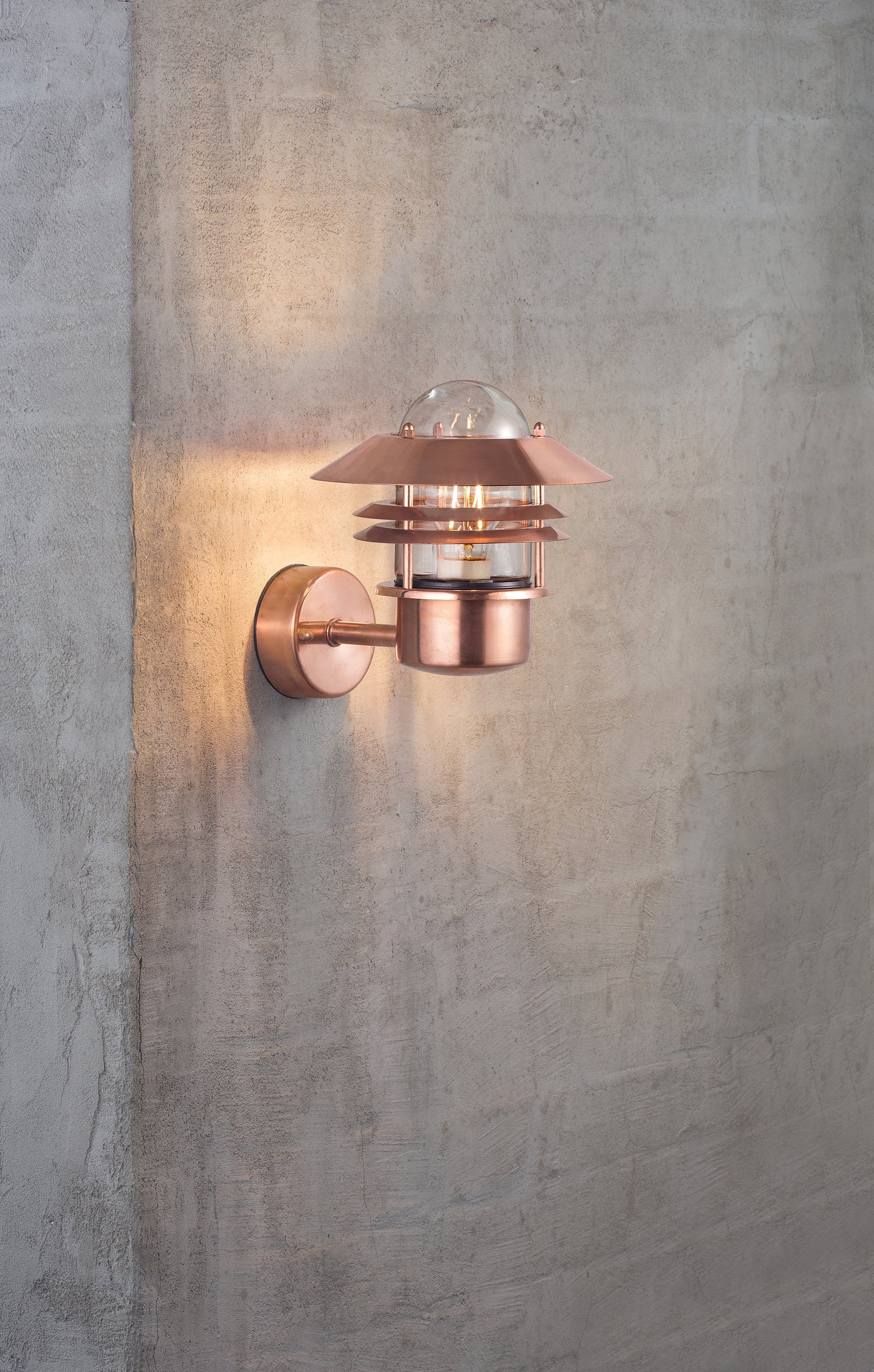 Nordlux Blokhus Outdoor Wall Light Up Copper - Comet Lighting