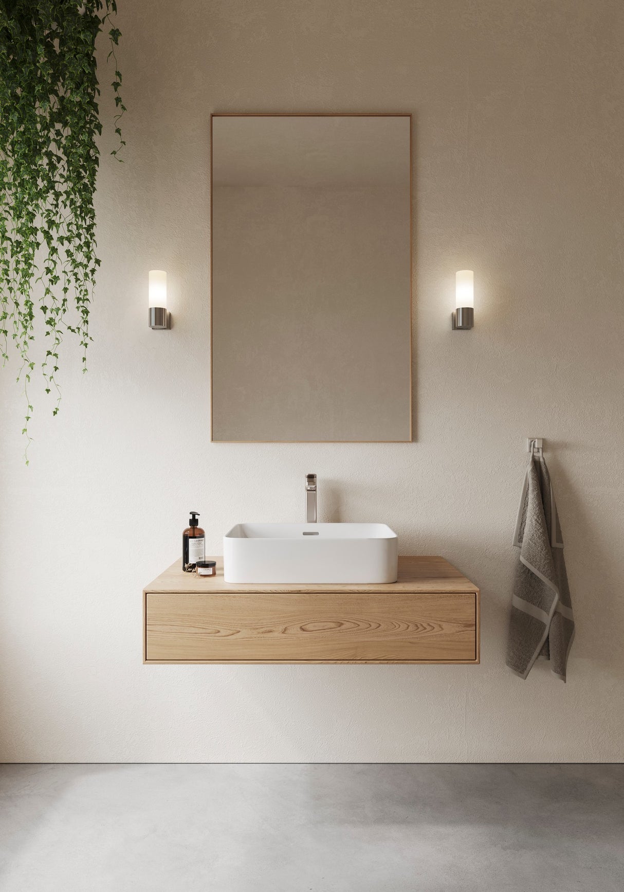 Nordlux Tangens Bathroom Wall Light Brushed Steel - Comet Lighting