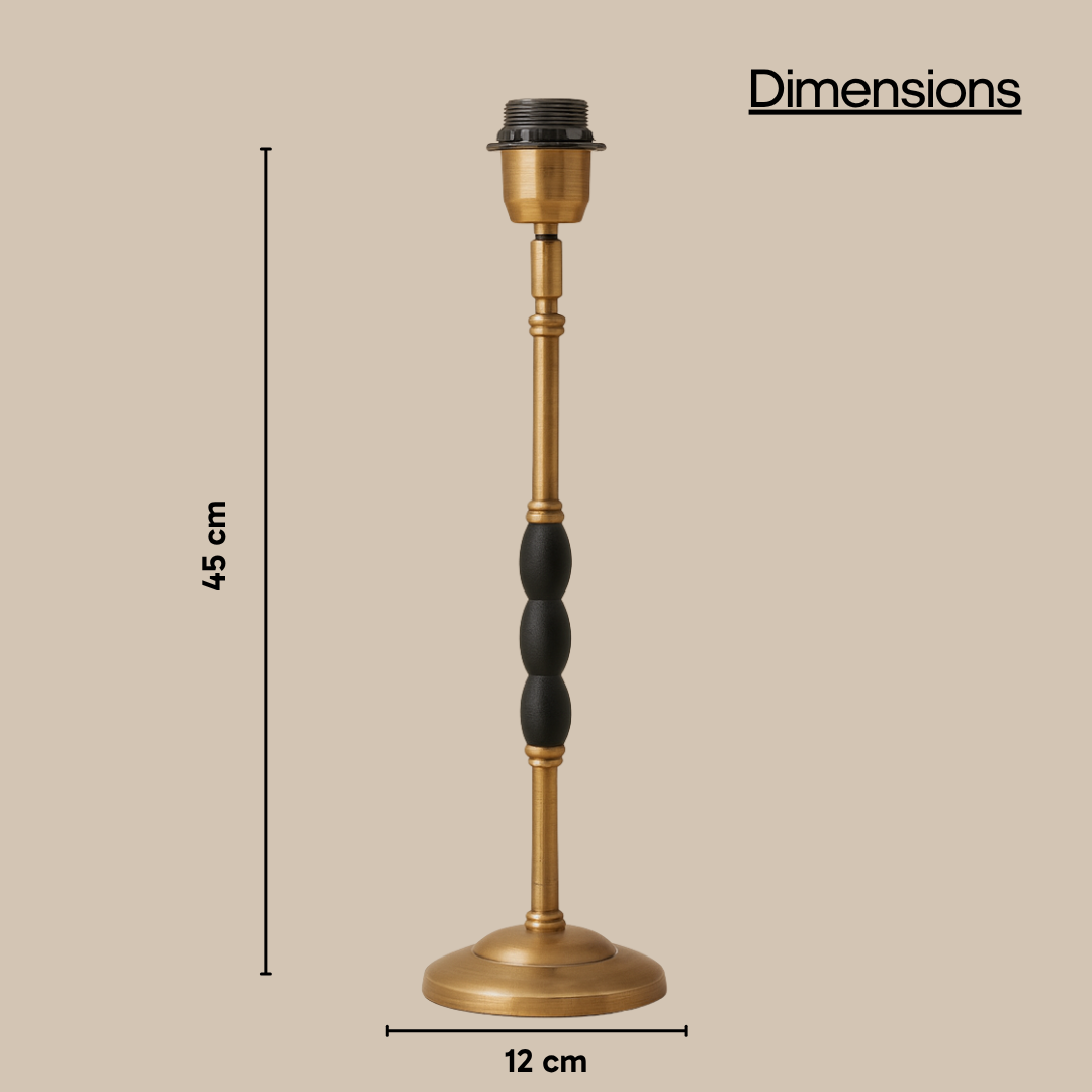 AARTIN OPHELIA TABLE LAMP IN ANTIQUE BRASS & MATTE BLACK (BASE ONLY)