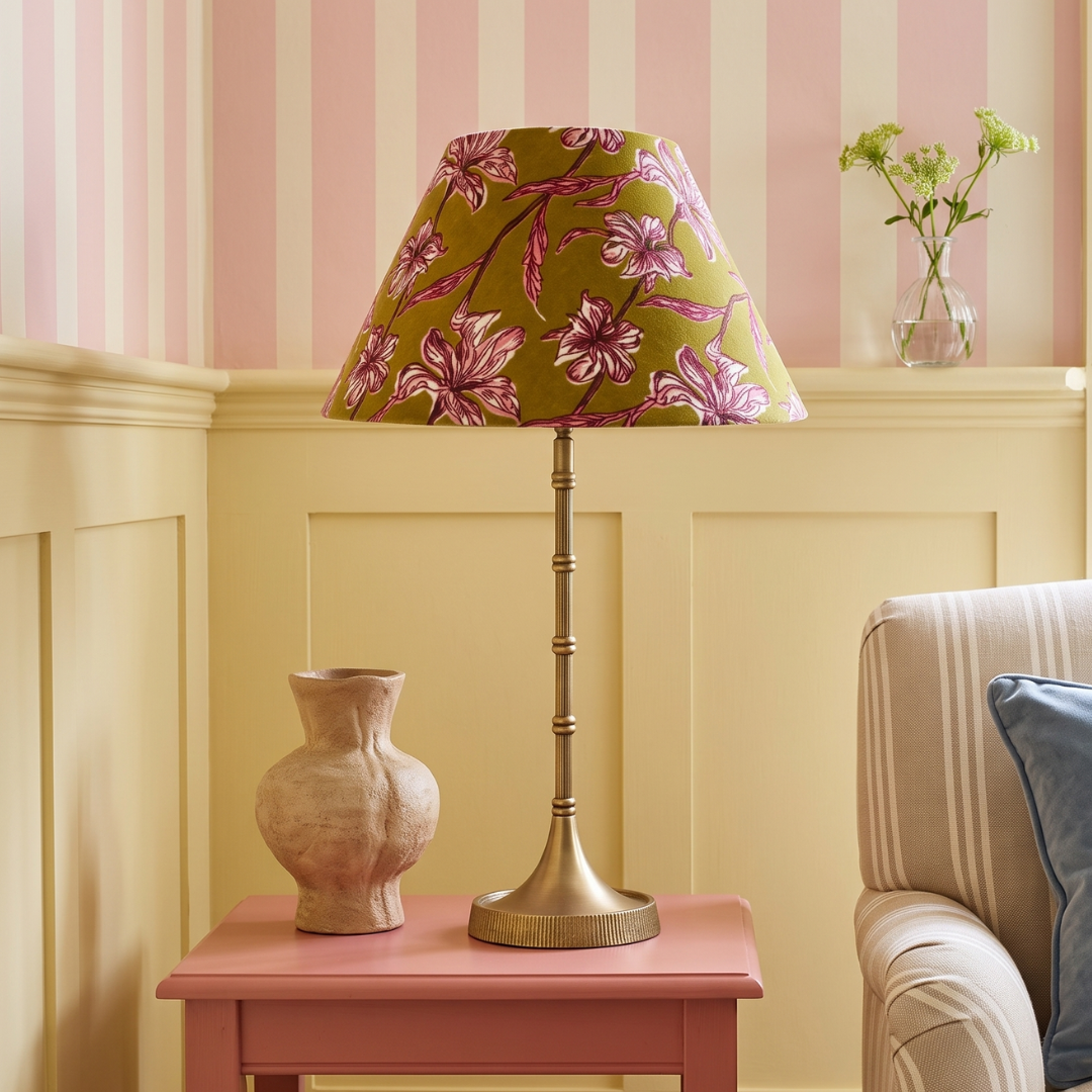 Pixie Metal Table Lamp with Honey Petals Lampshade