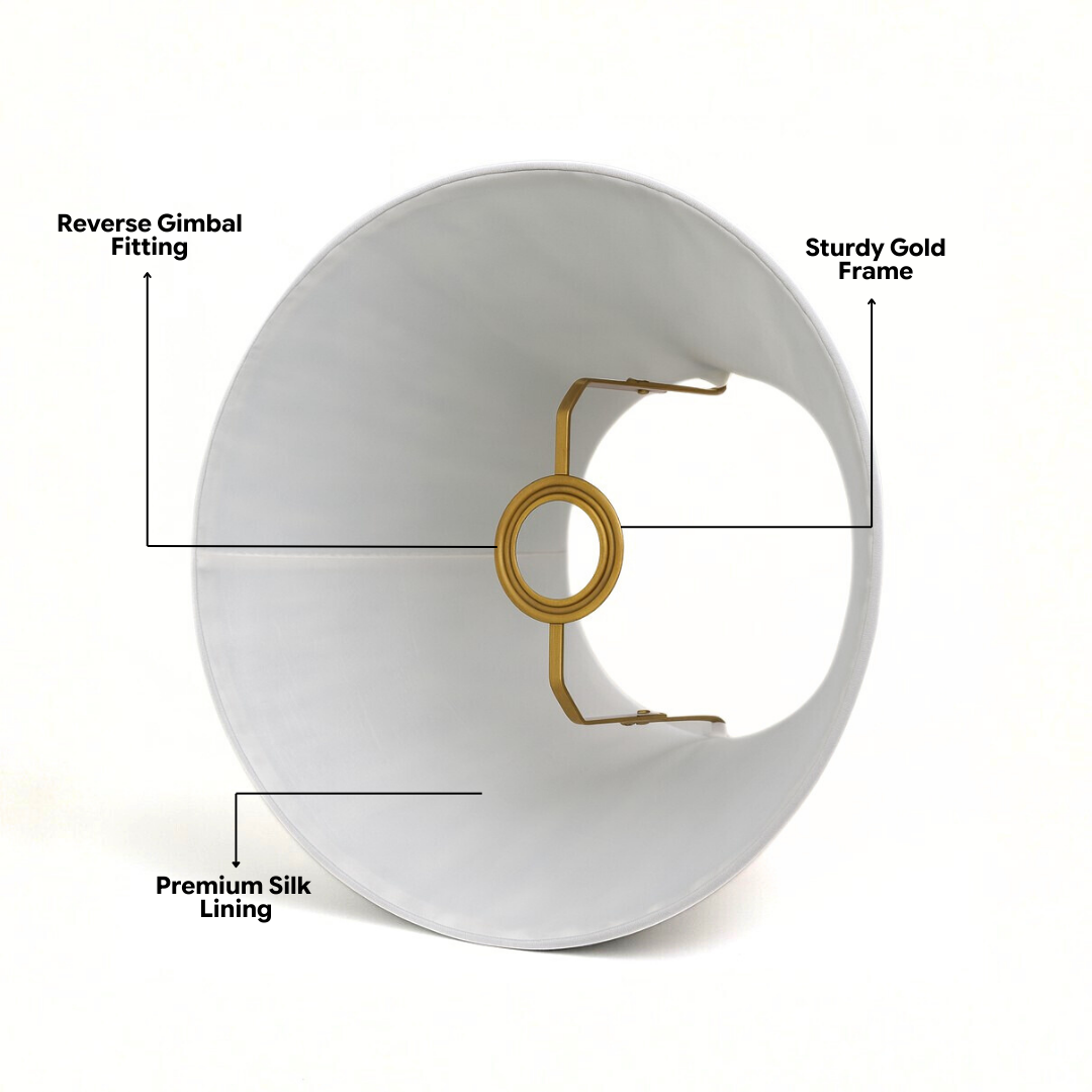 AARTIN Rosie Ceramic Table Lamp & Ivory Silk Gathered Lampshade