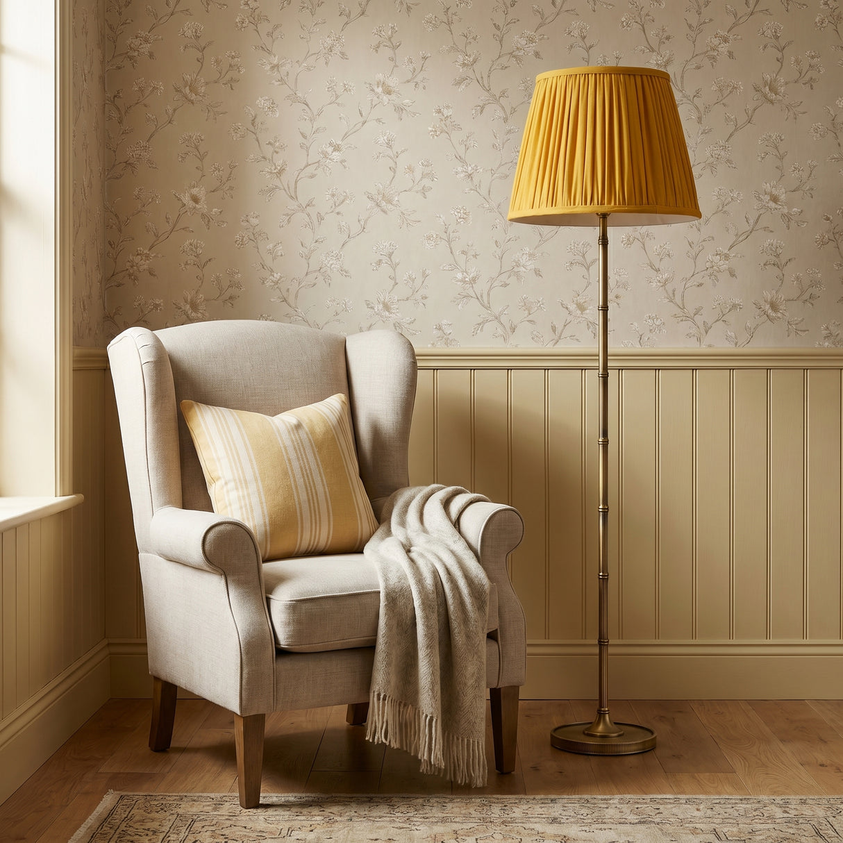 Yellow Silk Lampshade